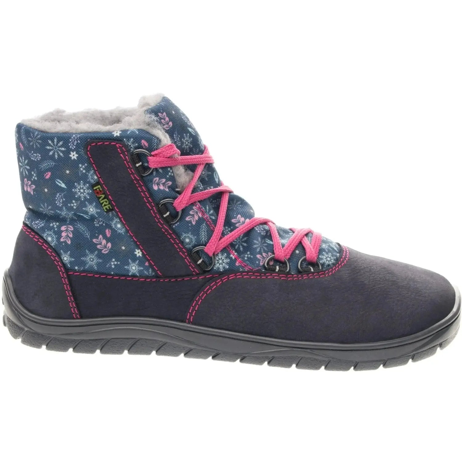 Fare Bare - Aspenky Snow Flowers - Botines barefoot impermeables invernales