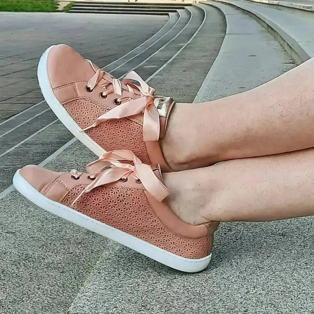 Fare Bare - Elegant Lola Apricot - Deportivas barefoot de piel
