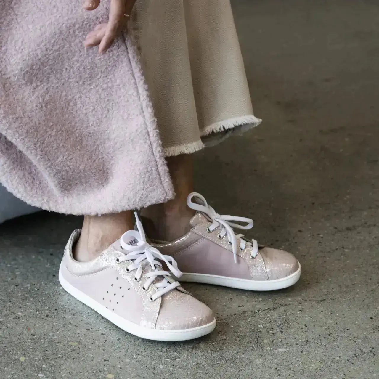 Fare Bare - Elegant Marbela Pink - Deportivas barefoot de piel