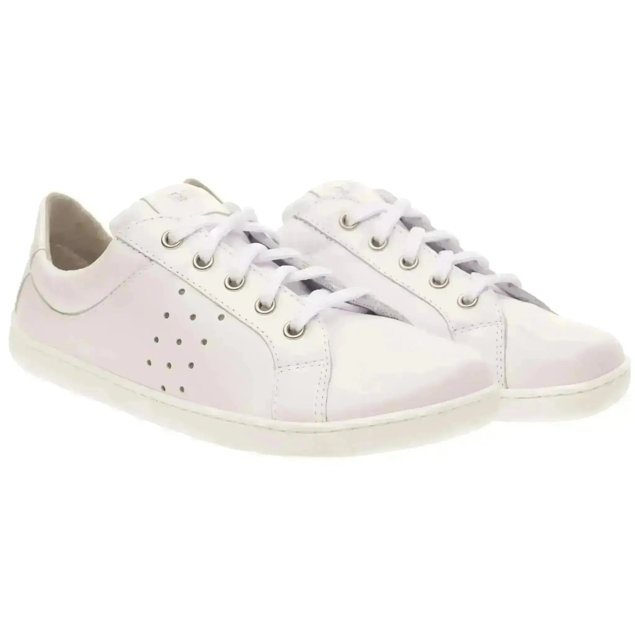 Fare Bare - Tiana Blanche Élégante - Chaussures barefoot en cuir