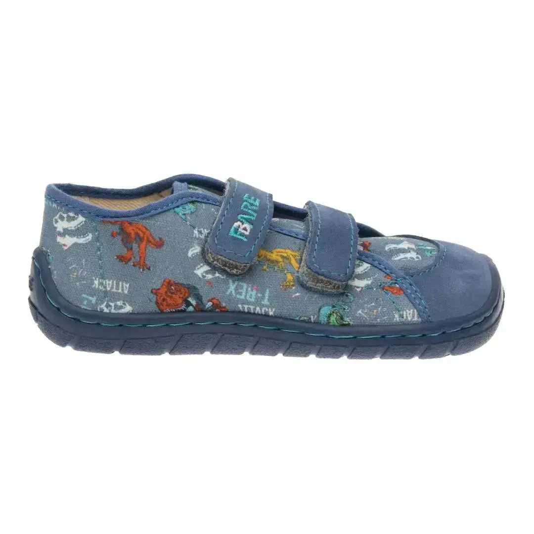 Fare Bare Kids - Série A Dinosaure - Chaussures barefoot en toile