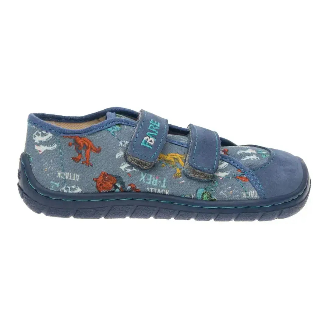 Fare Bare Kids - Série A Dinosaure - Chaussures barefoot en toile