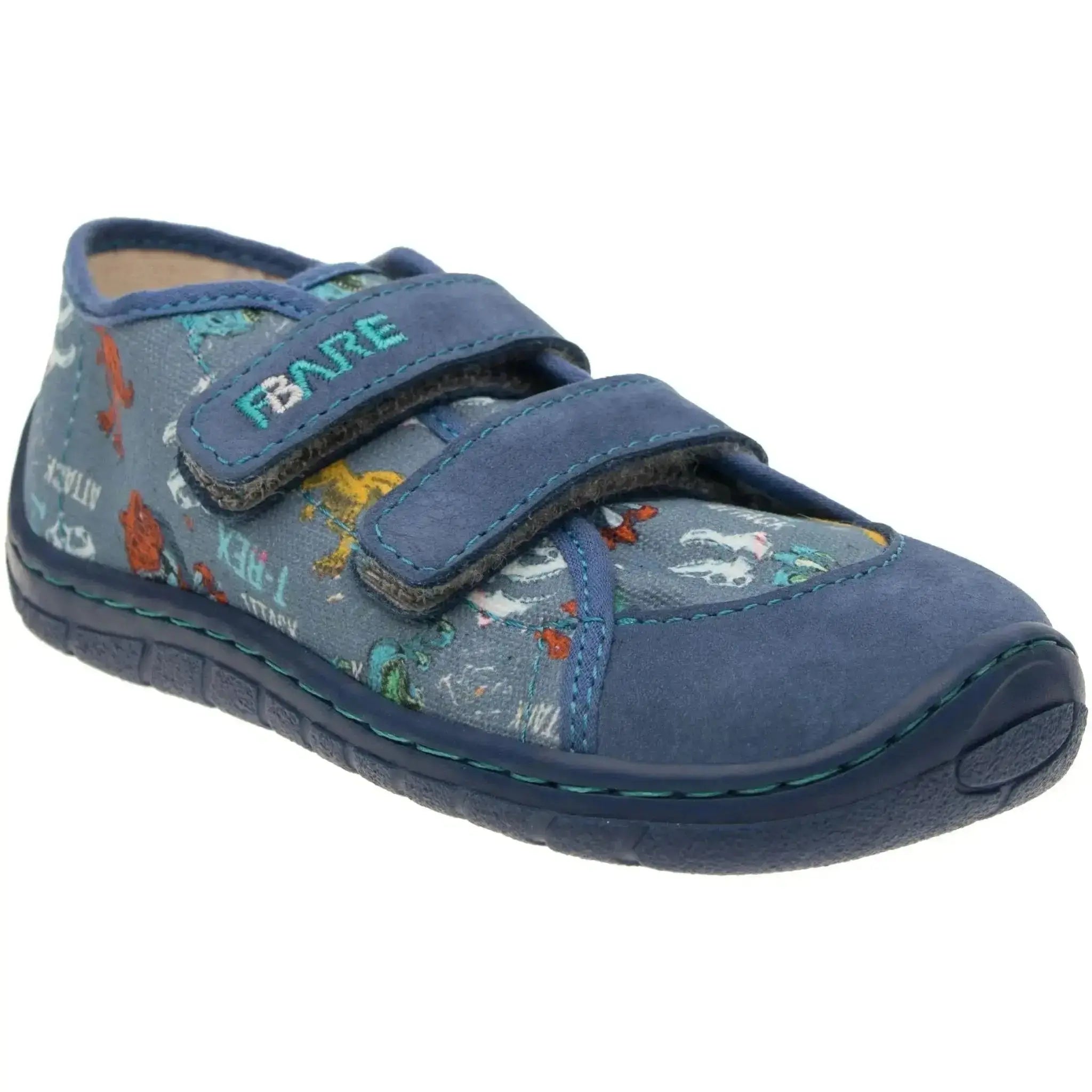Fare Bare Kids - Série A Dinosaure - Chaussures barefoot en toile