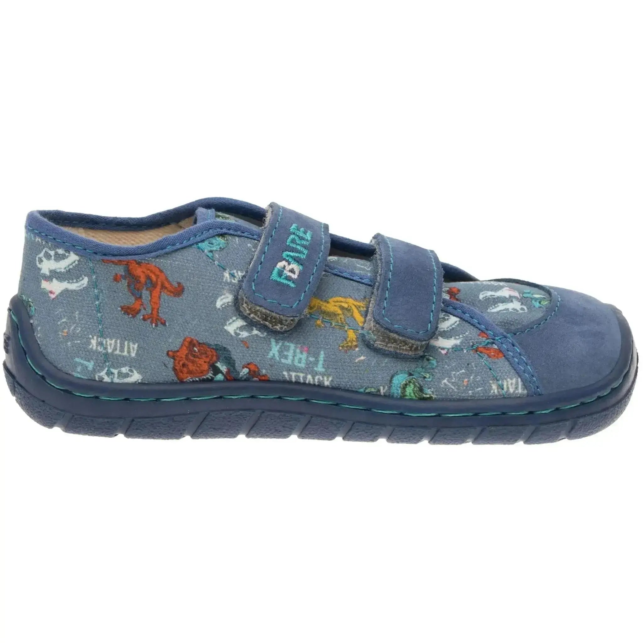 Fare Bare Kids - Série A Dinosaure - Chaussures barefoot en toile