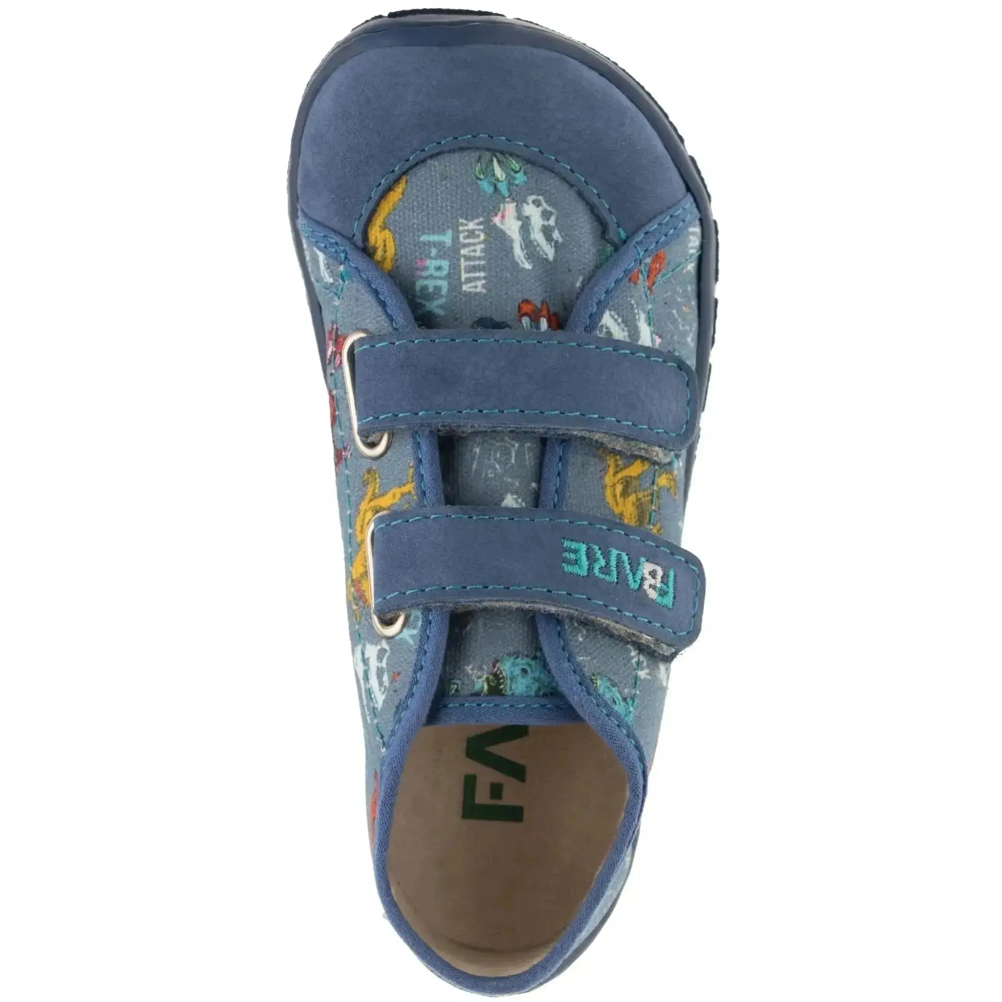Fare Bare Kids - Série A Dinosaure - Chaussures barefoot en toile