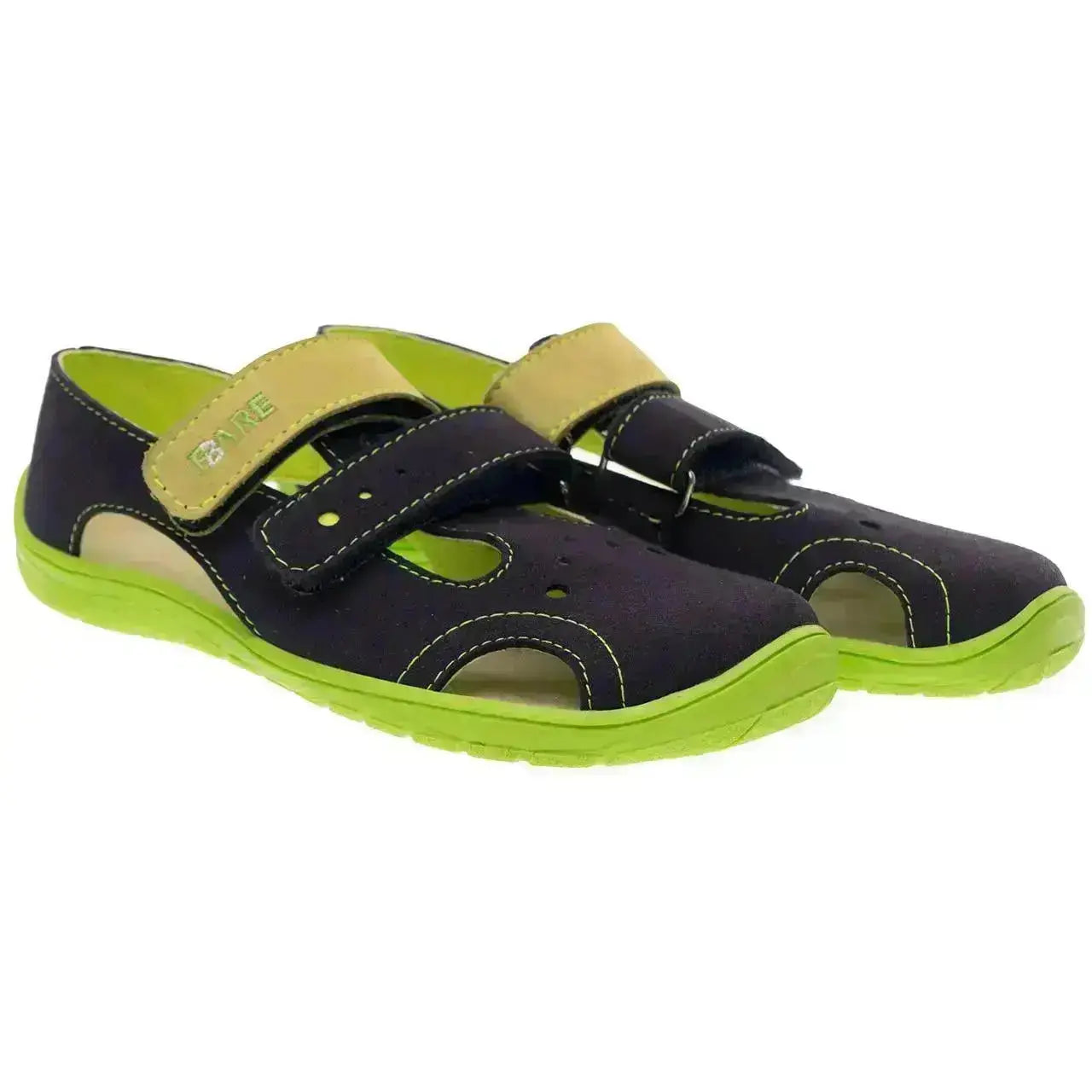 Fare Bare Kids - Chaussures d'été bleu marine/vert A5363431 - Sandales de sport barefoot