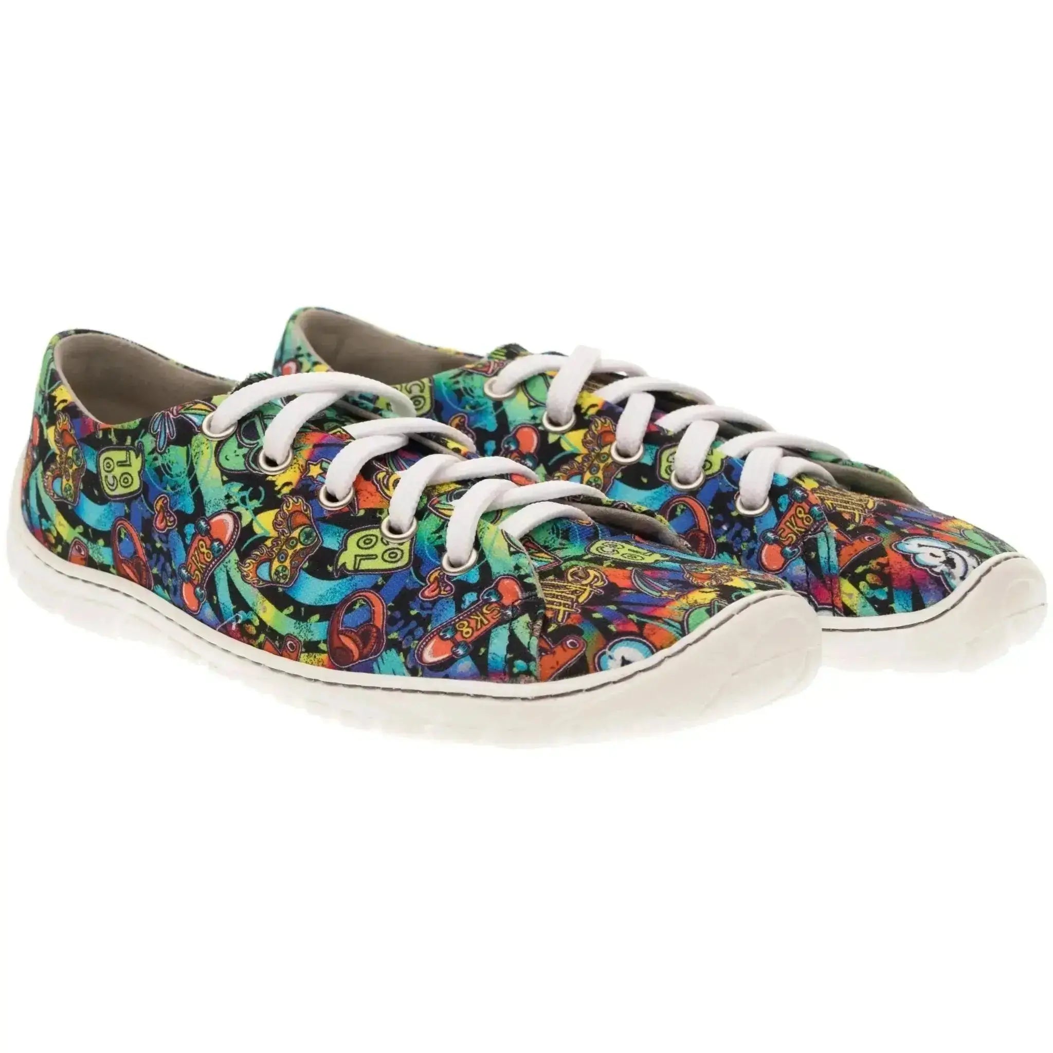 Fare Bare Sicilky Graffiti - Lonetas barefoot unisex azul marino con estampado de graffiti