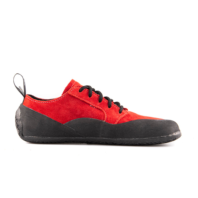 Saltic Outdoor Flat Red - Zapatillas barefoot unisex para senderismo rojas