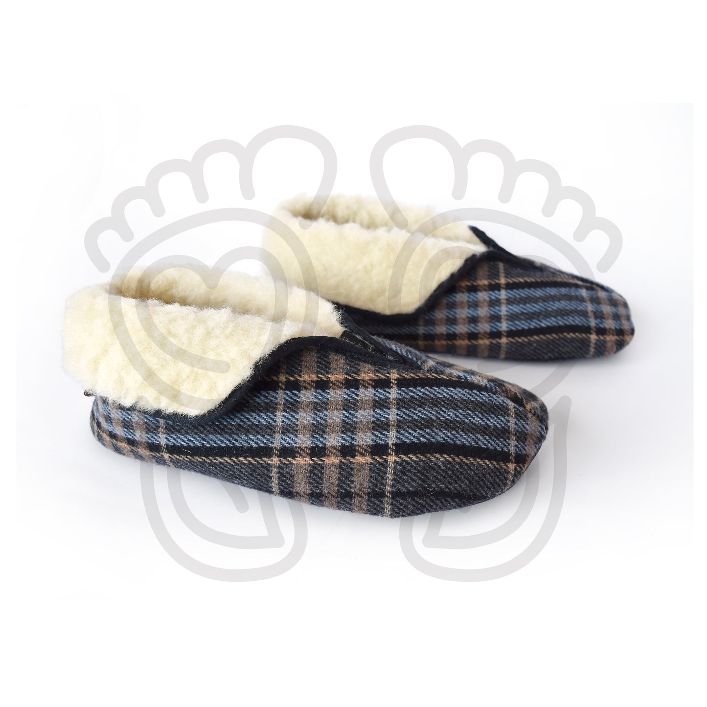 Omaking - zapatillas de casa barefoot de lana - cuadros