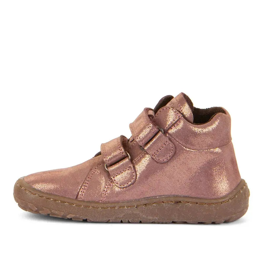 Froddo Barefoot - Pink / Gold - Botines barefoot infantiles de cuero repelentes a la humedad rosas
