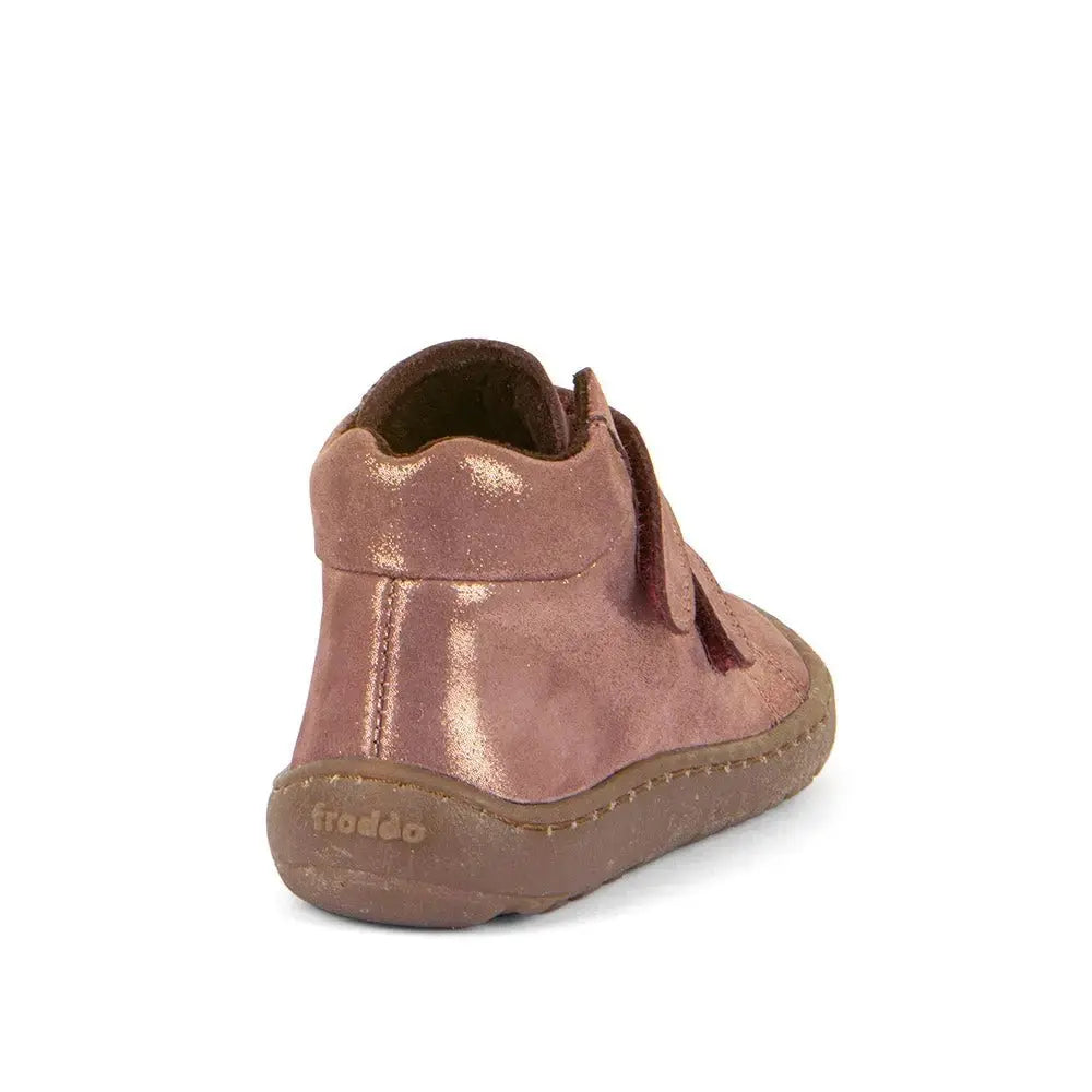 Froddo Barefoot - Pink / Gold - Botines barefoot infantiles de cuero repelentes a la humedad rosas