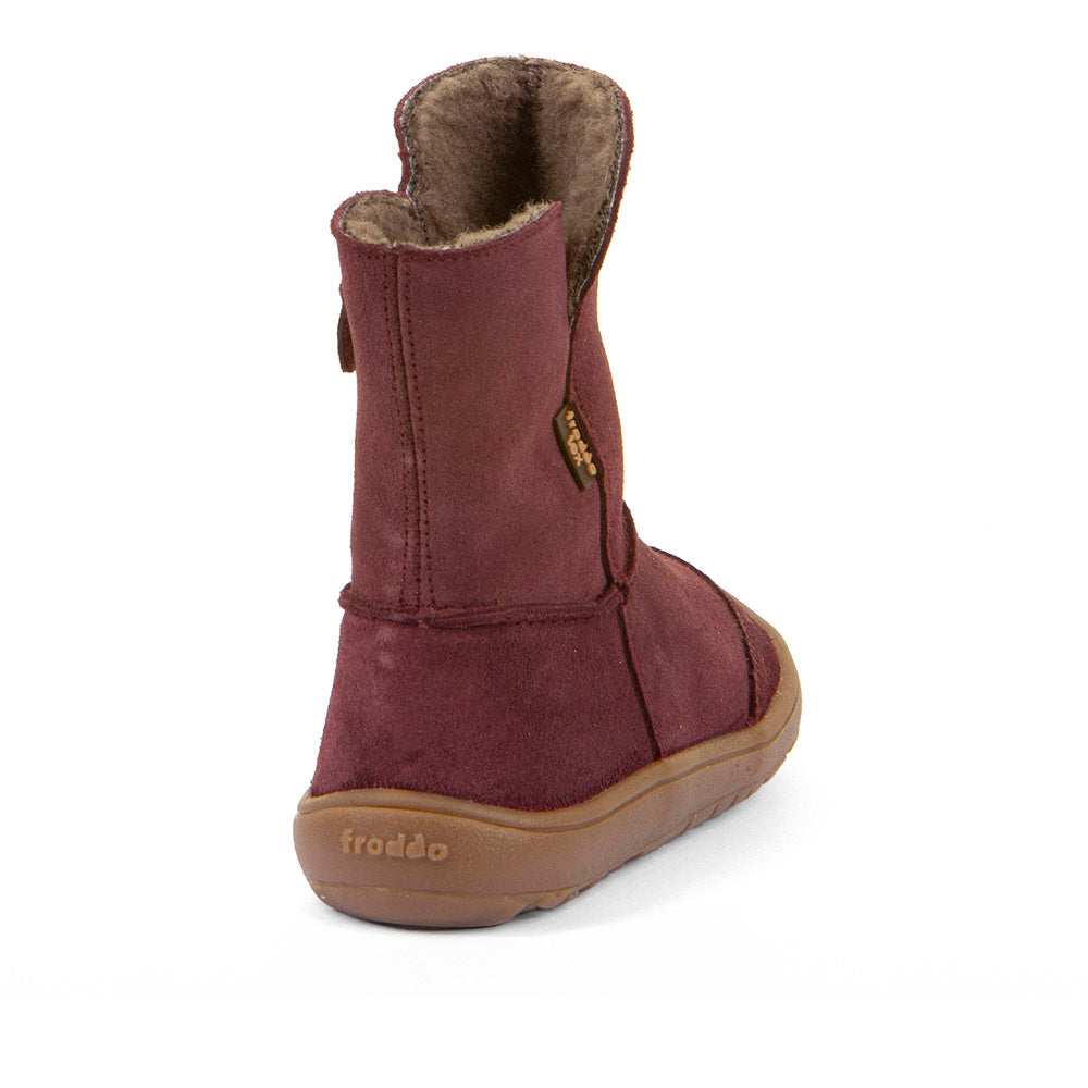 Froddo Barefoot Tex Suede Bordeaux - Botas australianas barefoot para mujer burdeos