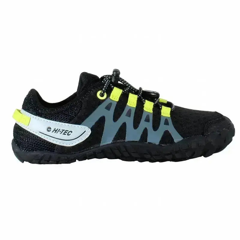 HI-Tec - Abyss Junior Black/Lime - zapatillas barefoot infantiles senderismo