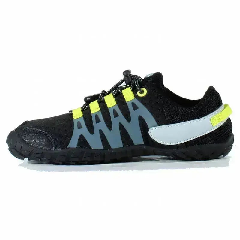 HI-Tec - Abyss Junior Black/Lime - zapatillas barefoot infantiles senderismo