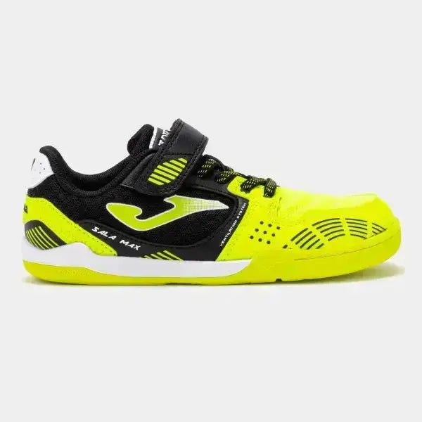 JOMA - Sala Max Kids Barefoot 2609 Amarillo Flúor Indoor - Zapatillas barefoot infantiles para fútbol sala