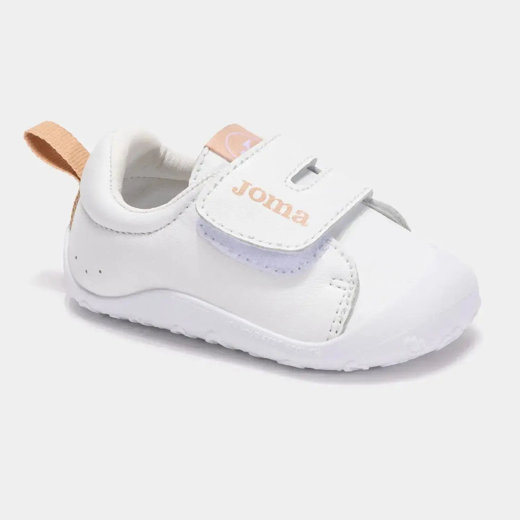Joma - Teddy Bébé Blanc & Rose - Chaussures respectueuses Premiers Pas