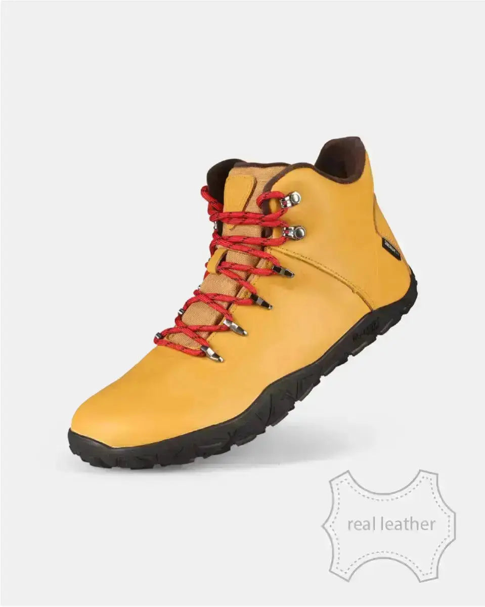 Kilpi Bare Leather High-U Beige - Botas barefoot impermeables Unisex para senderismo