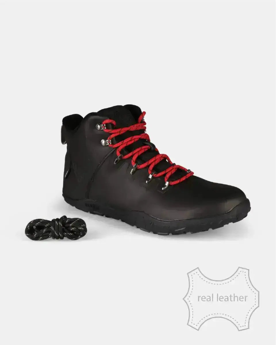 Kilpi Bare Leather High-U Black - Botas barefoot impermeables unisex para senderismo