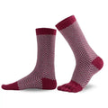 Knitido - Sill weinrot / hellgrau - Calcetines Barefoot de dedos Media Caña Nórdicos para Adultos