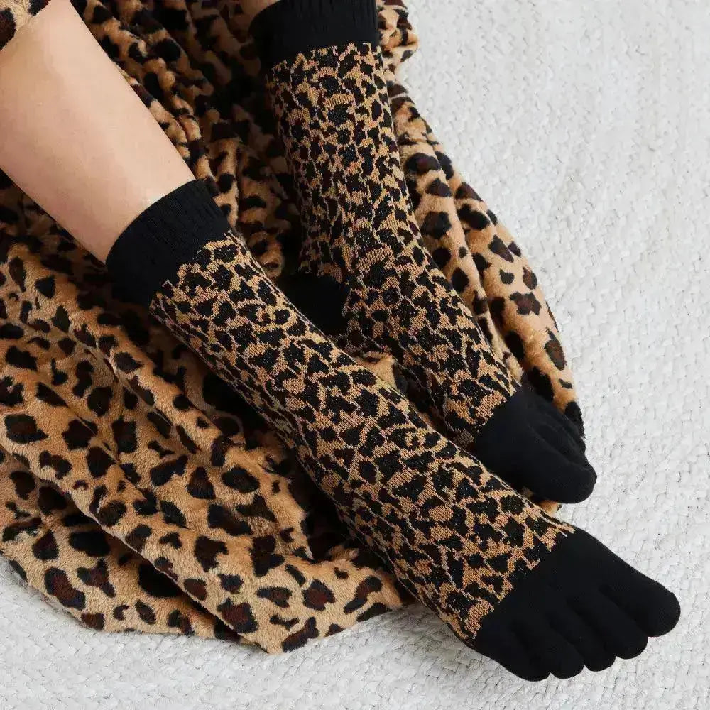 Knitido Trailer Garden Leopard - Calcetines de Dedos en Estampado Animal