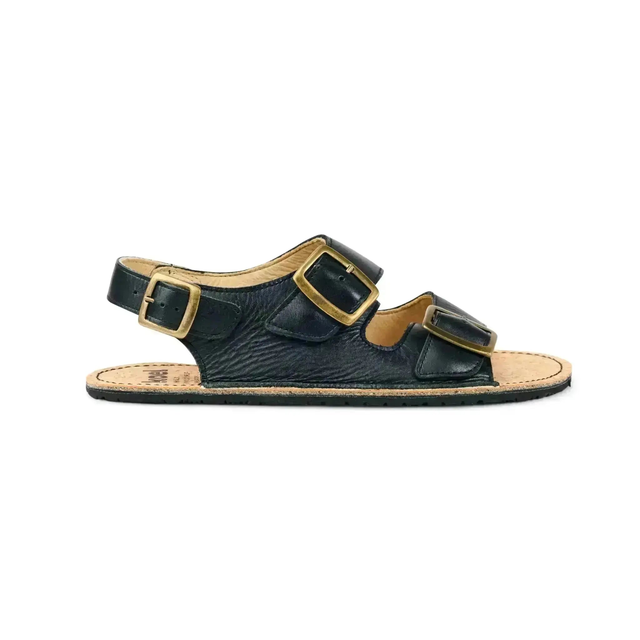 Koel - Ada Black - sandalias barefoot triple hebilla negras para mujer