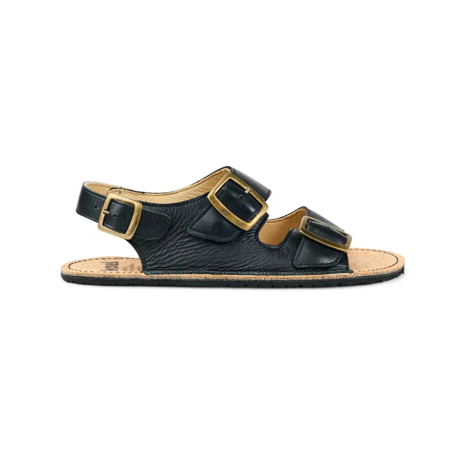Koel - Ada Black - sandalias barefoot triple hebilla