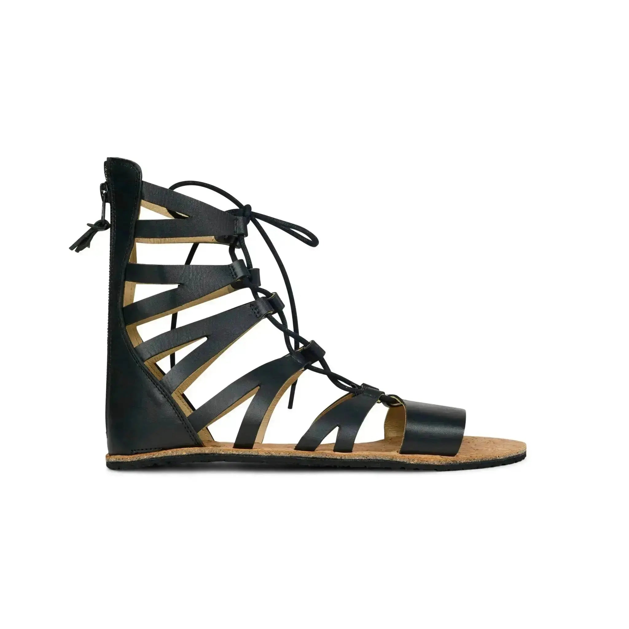 Koel Arina Napa Black - sandales barefoot romaines à lacets