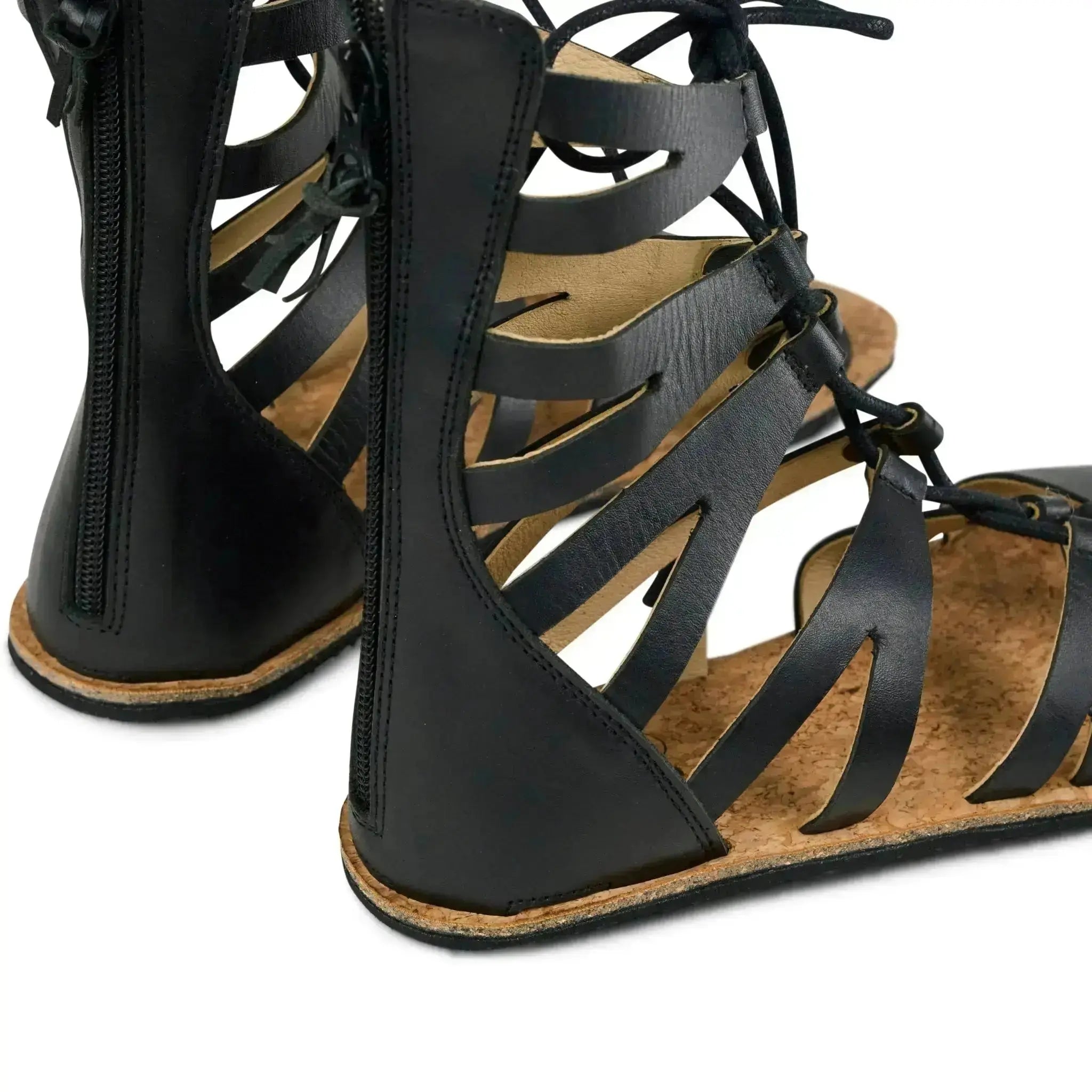 Koel Arina Napa Black - sandales barefoot romaines à lacets