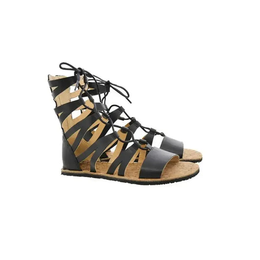 Koel - Arina Napa Black - sandalias romanas barefoot cordones