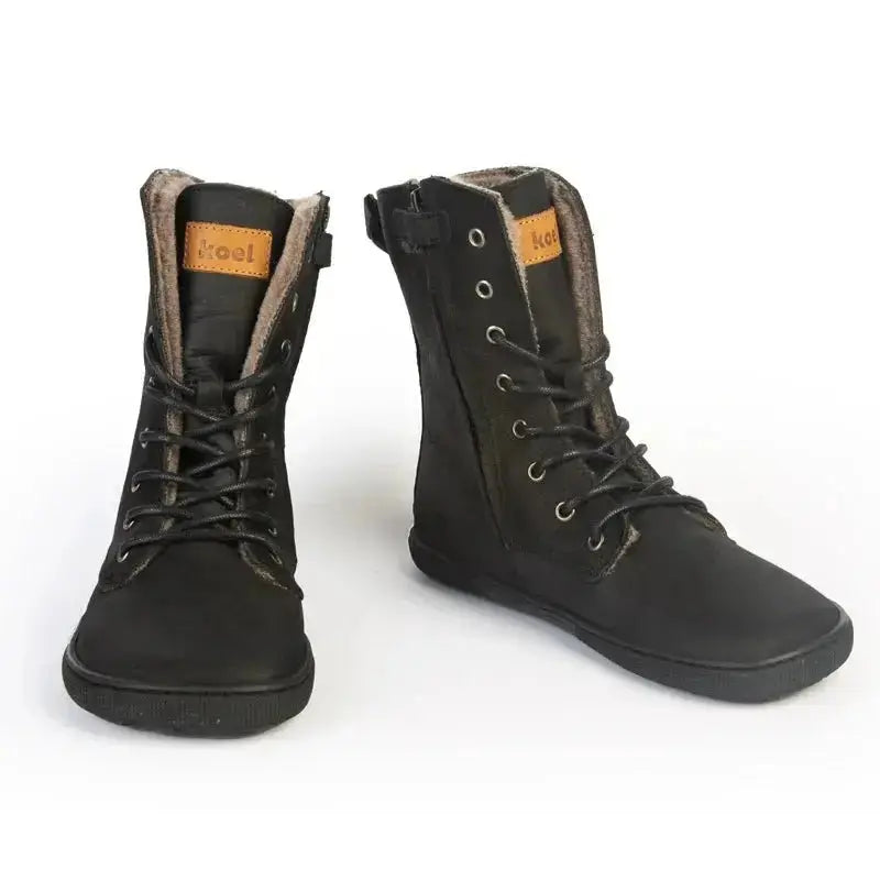 Koel - Faro Laine d'agneau Noir - Bottes barefoot chaudes