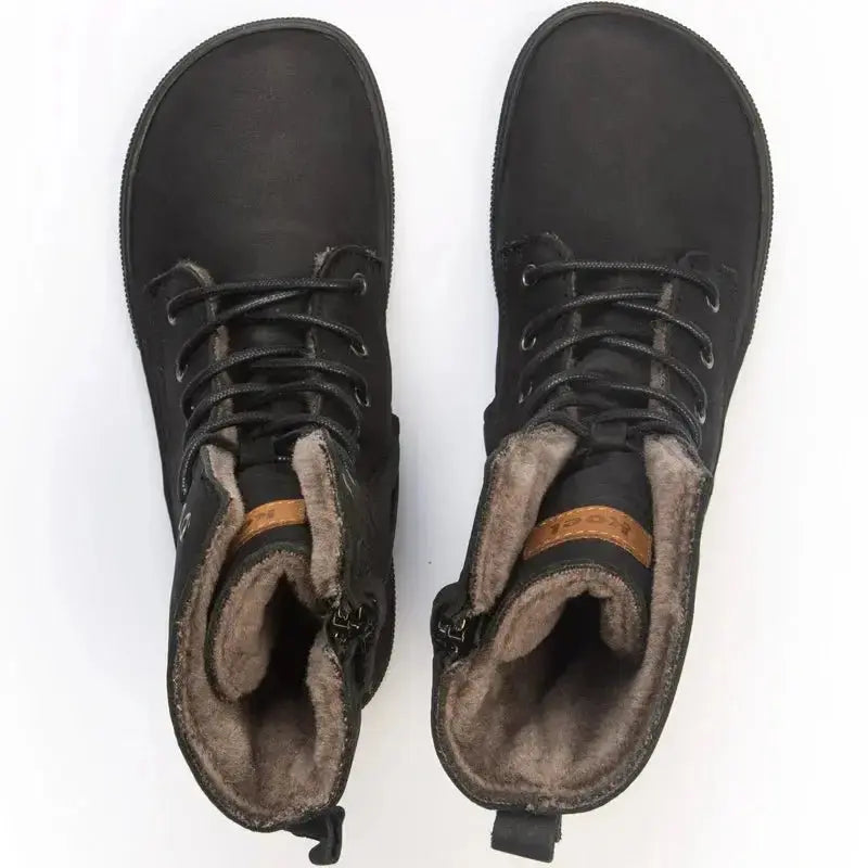 Koel - Faro Lambswool Black - Botas barefoot calientes unisex negras