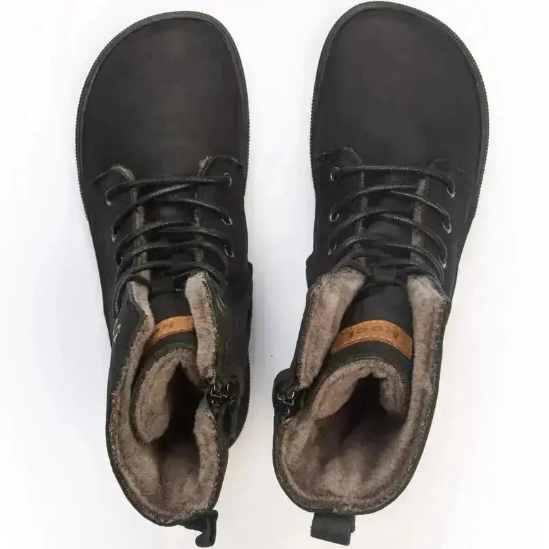 Koel - Faro Lambswool Black - Botas barefoot calientes unisex negras