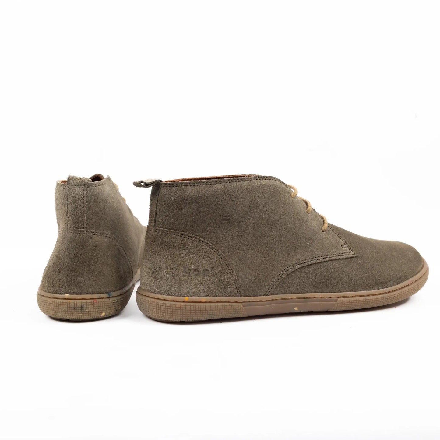 Koel - Fea Suede Eco Olive - Botines barefoot bajos de ante