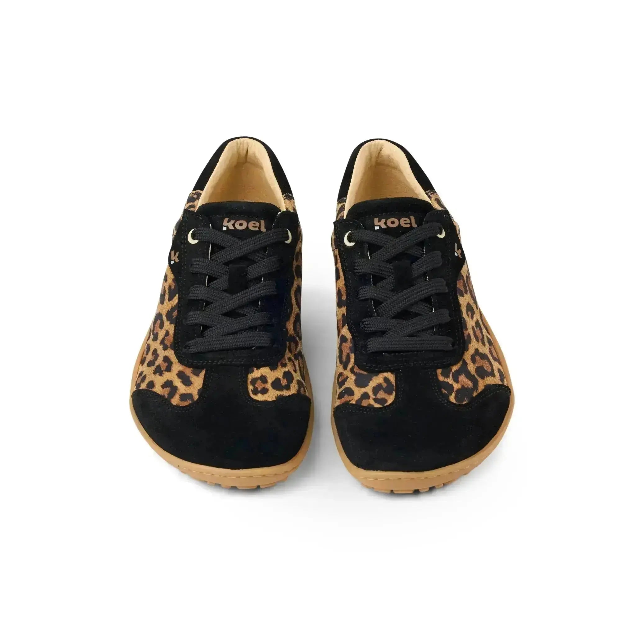 Koel - IVA Suede Leopardo - Zapatillas Barefoot Retro de Piel para mujer animal print