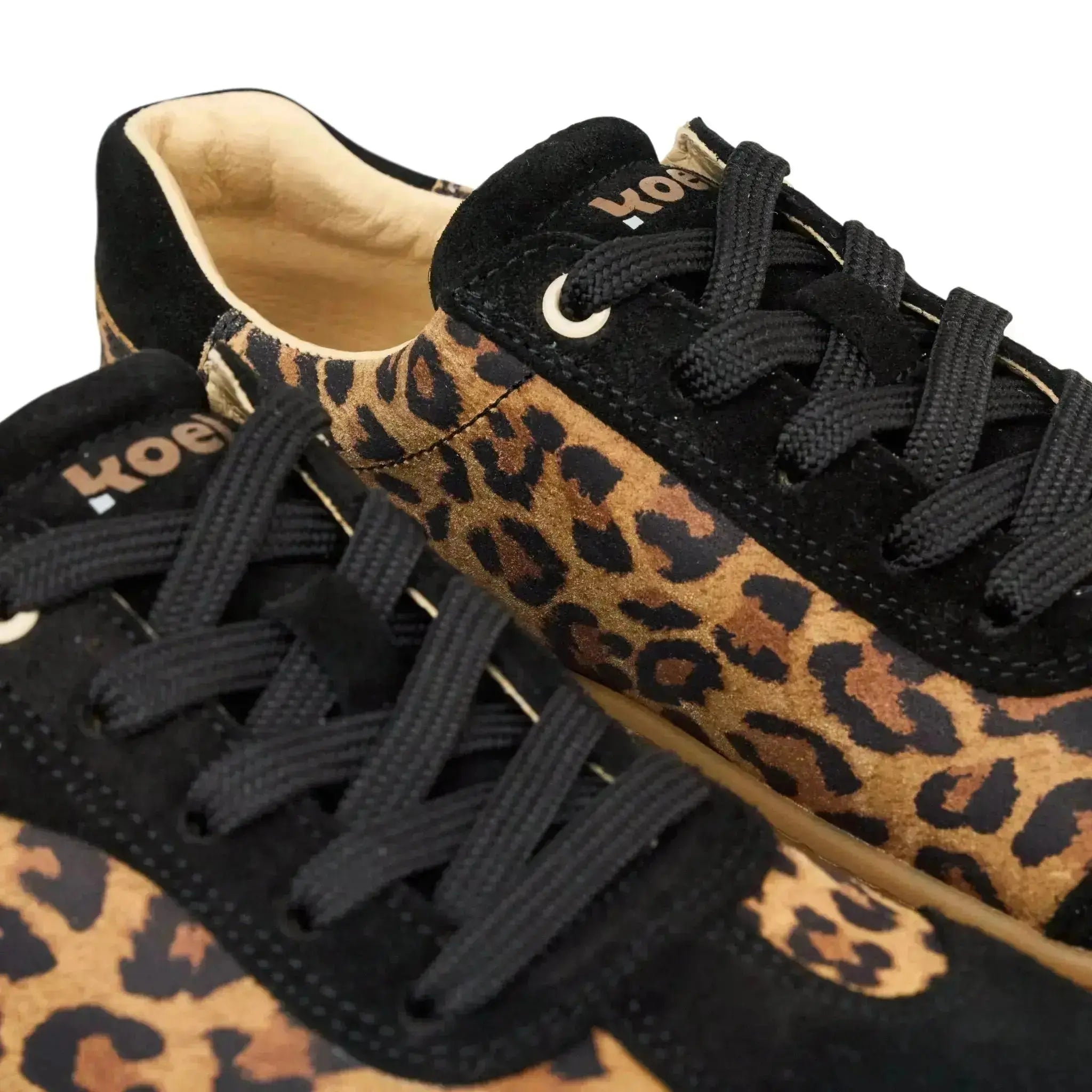 Koel - IVA Suede Leopardo - Zapatillas Barefoot Retro de Piel para mujer animal print