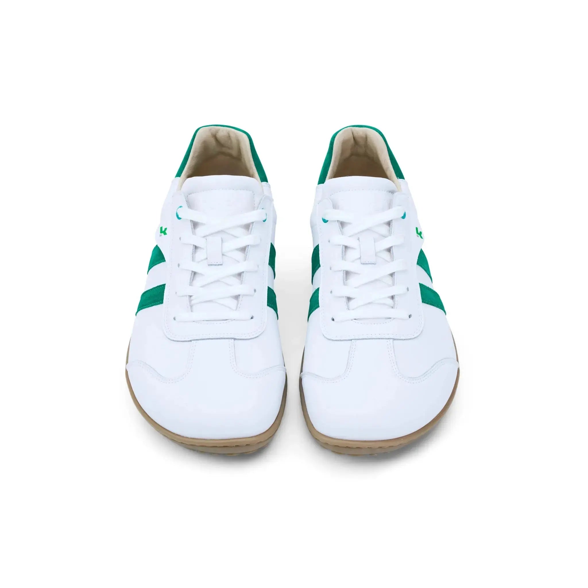 Koel Men - ILO Napa Off White/Green - Zapatillas Barefoot Retro de piel blancas con verde para hombre