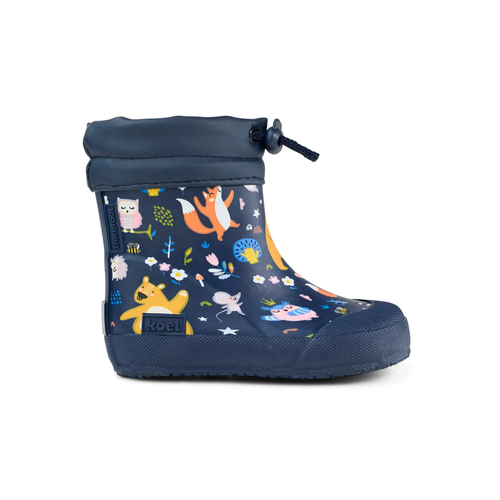 Koel Wibi Bear Blue - botas de agua respetuosas de primeros pasos azules con estampado de ositos  Cacles Barefoot
