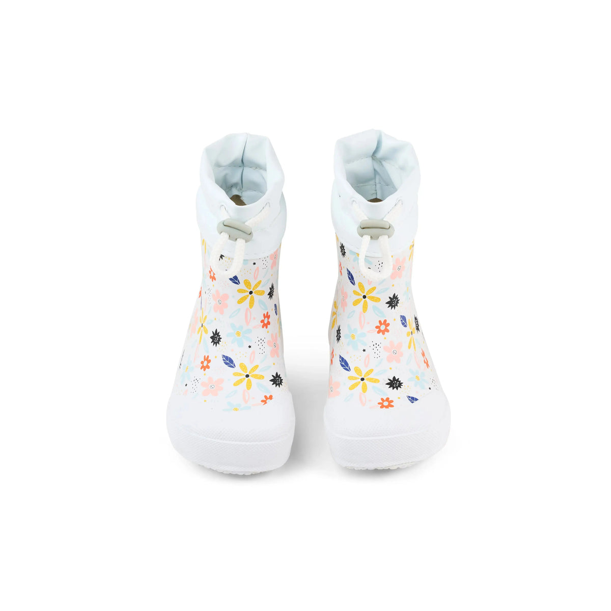 Koel Wibi Flowers White - botas de agua respetuosas de primeros pasos blancas con flores  Cacles Barefoot
