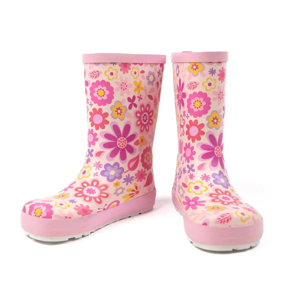 Koel4kids - Wellie Fuchsia Flowers - botas de agua barefoot infantiles