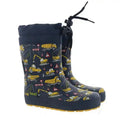 Koel4kids - Wellie Toggle Tractor Blue - botas de agua barefoot infantiles cordón ajustable y borreguito