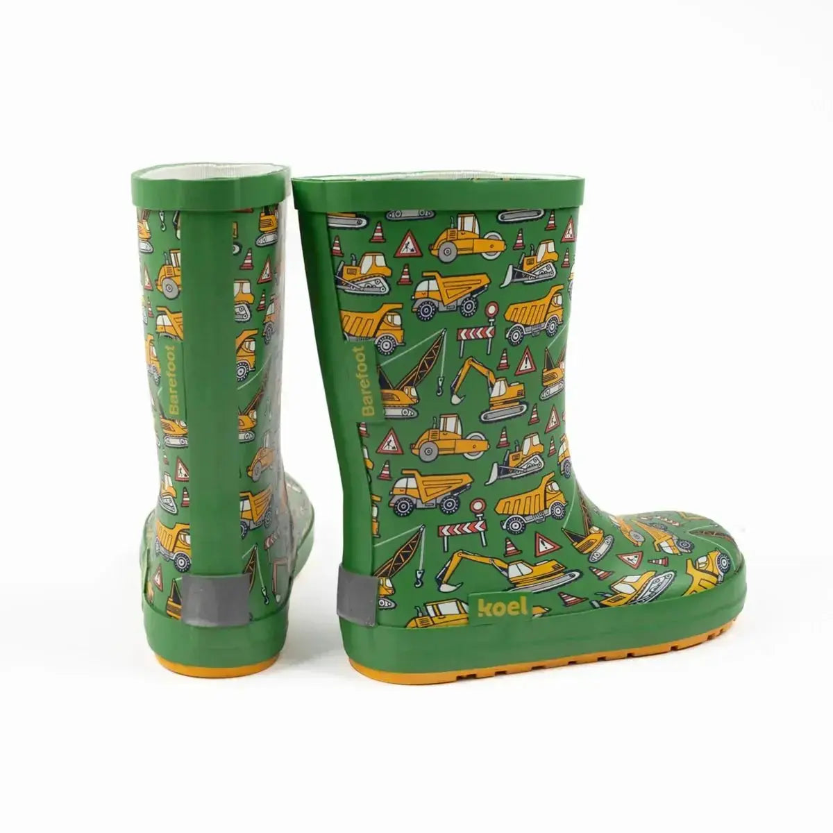 Koel4kids - Wellie Tractor Green - botas de agua barefoot infantiles