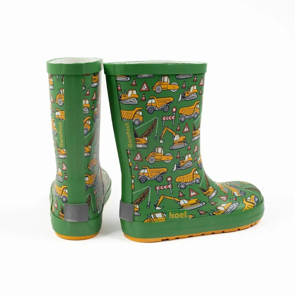 Koel4kids - Wellie Tractor Green - botas de agua barefoot infantiles