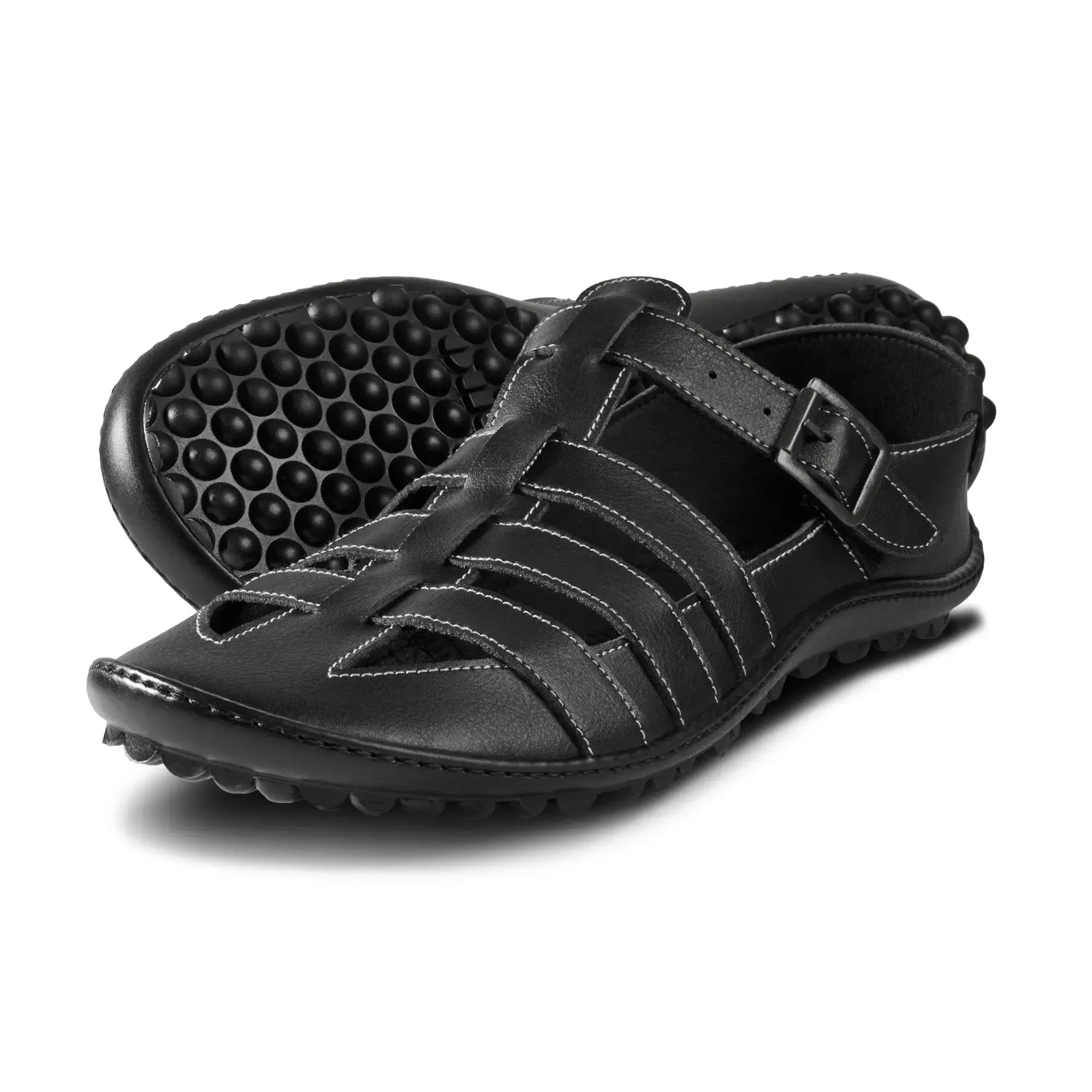 Leguano - Jaro Noir - Sandales barefoot homme