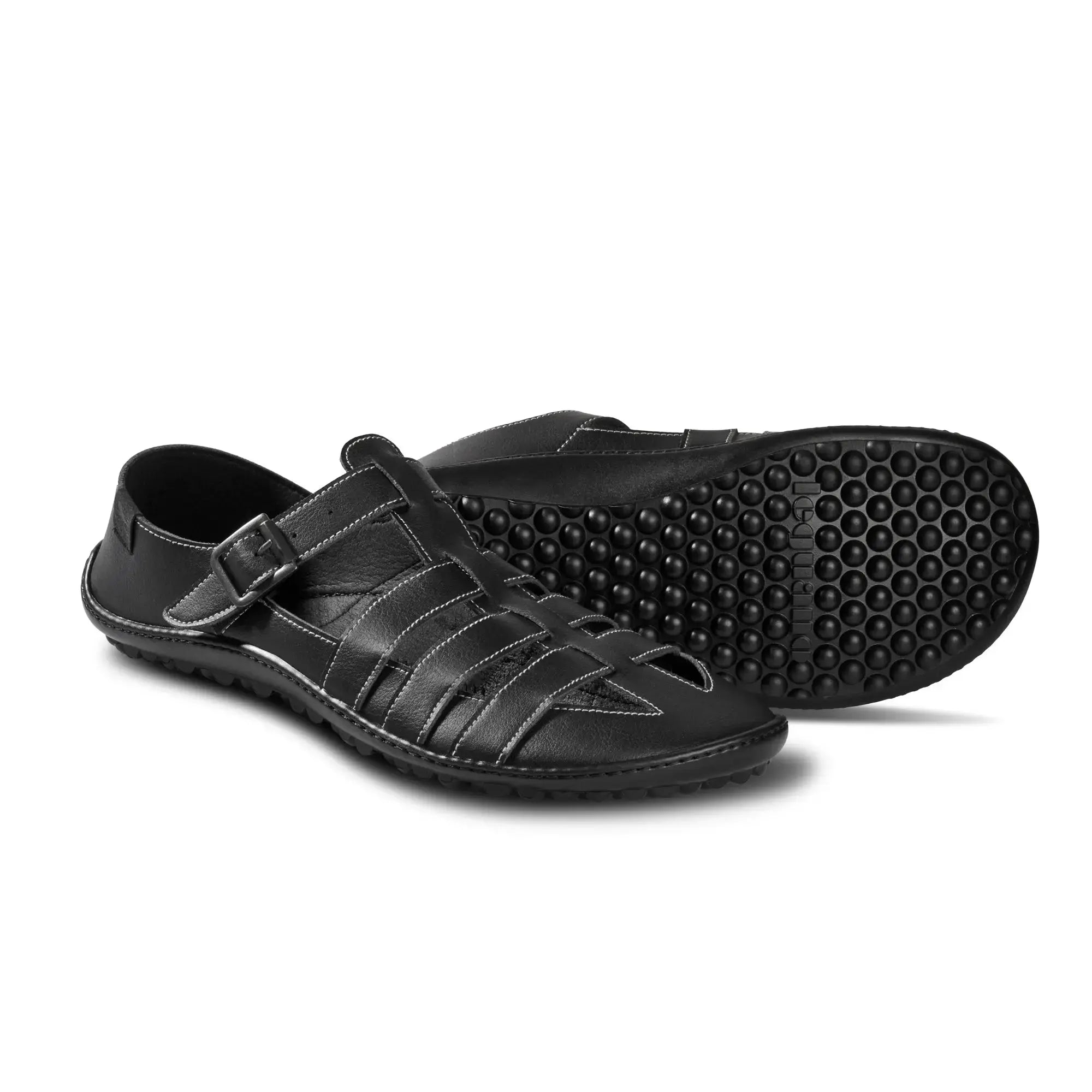 Leguano - Jaro Noir - Sandales barefoot homme