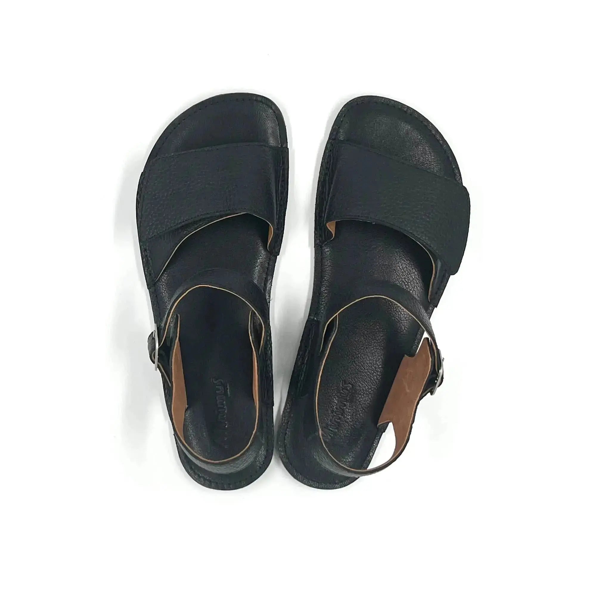 Minimus - Heron Noir - sandales barefoot noires pour homme