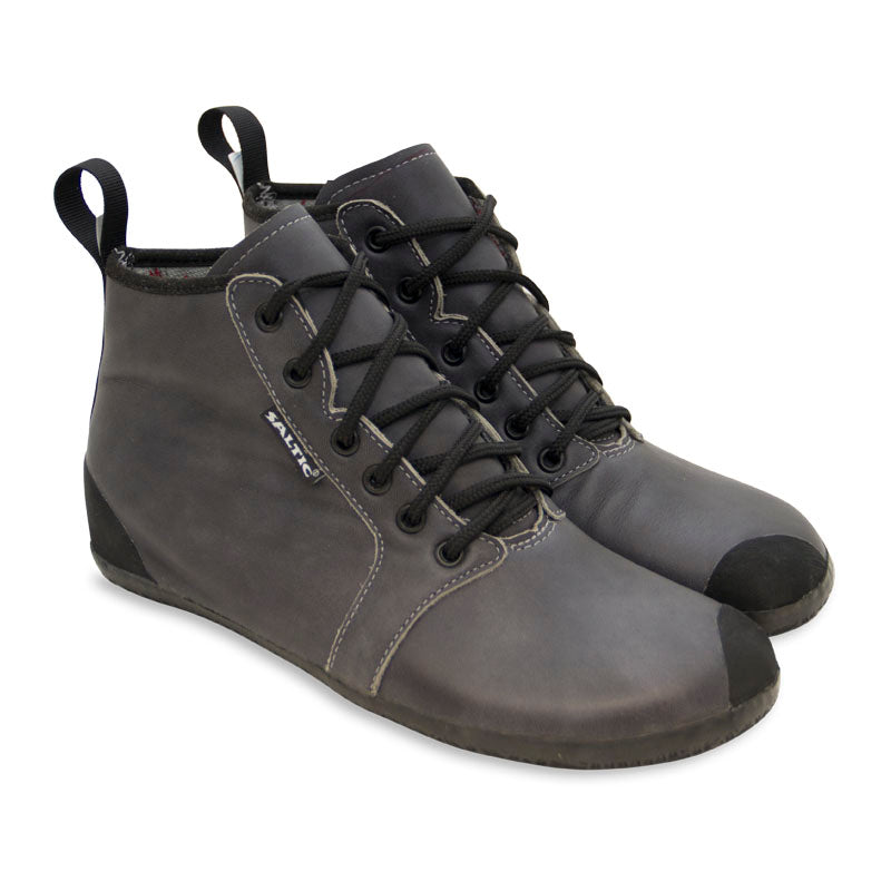 Saltic Vintero Anthracite - Botines barefoot otoñales con membrana térmica gris oscuro