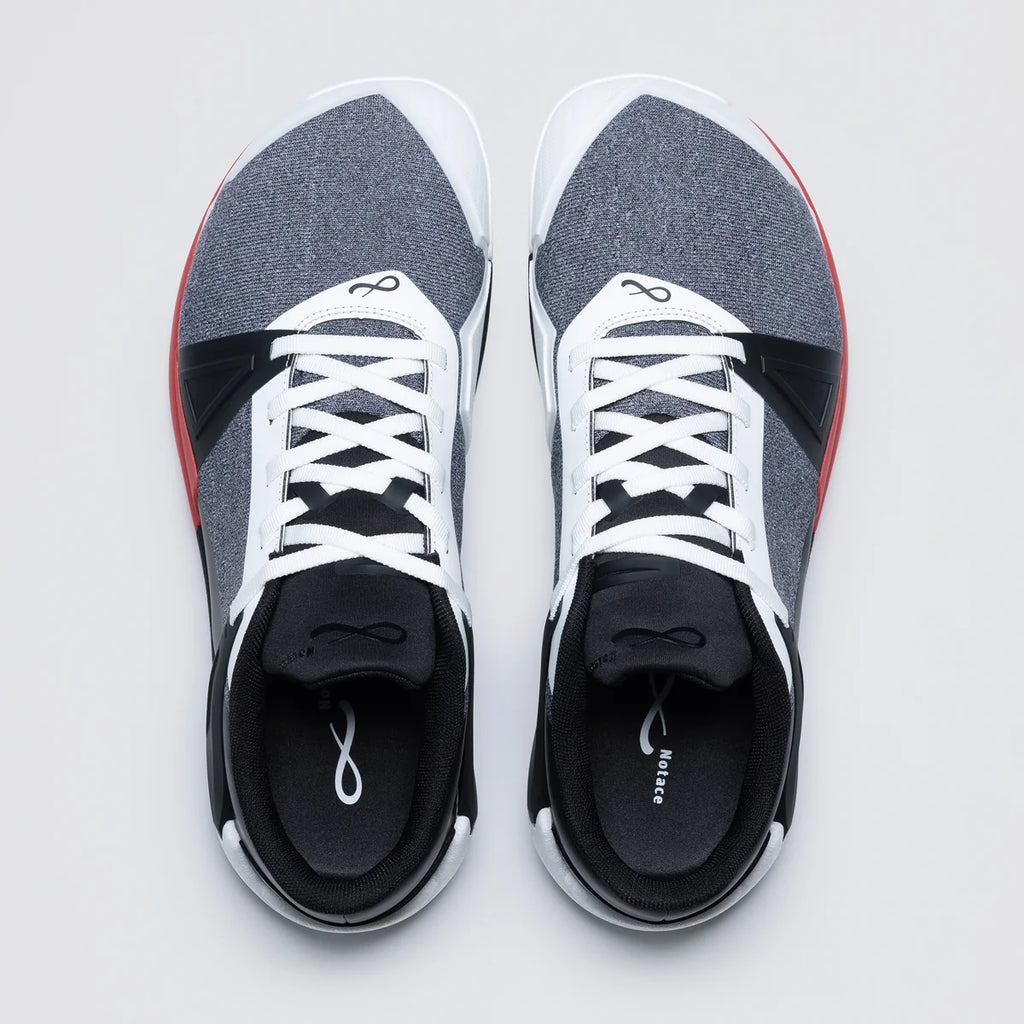 Notace Koto 1 Men Red-Heathered Grey - Zapatillas barefoot de hombre para deportes de raqueta en pista multicolor