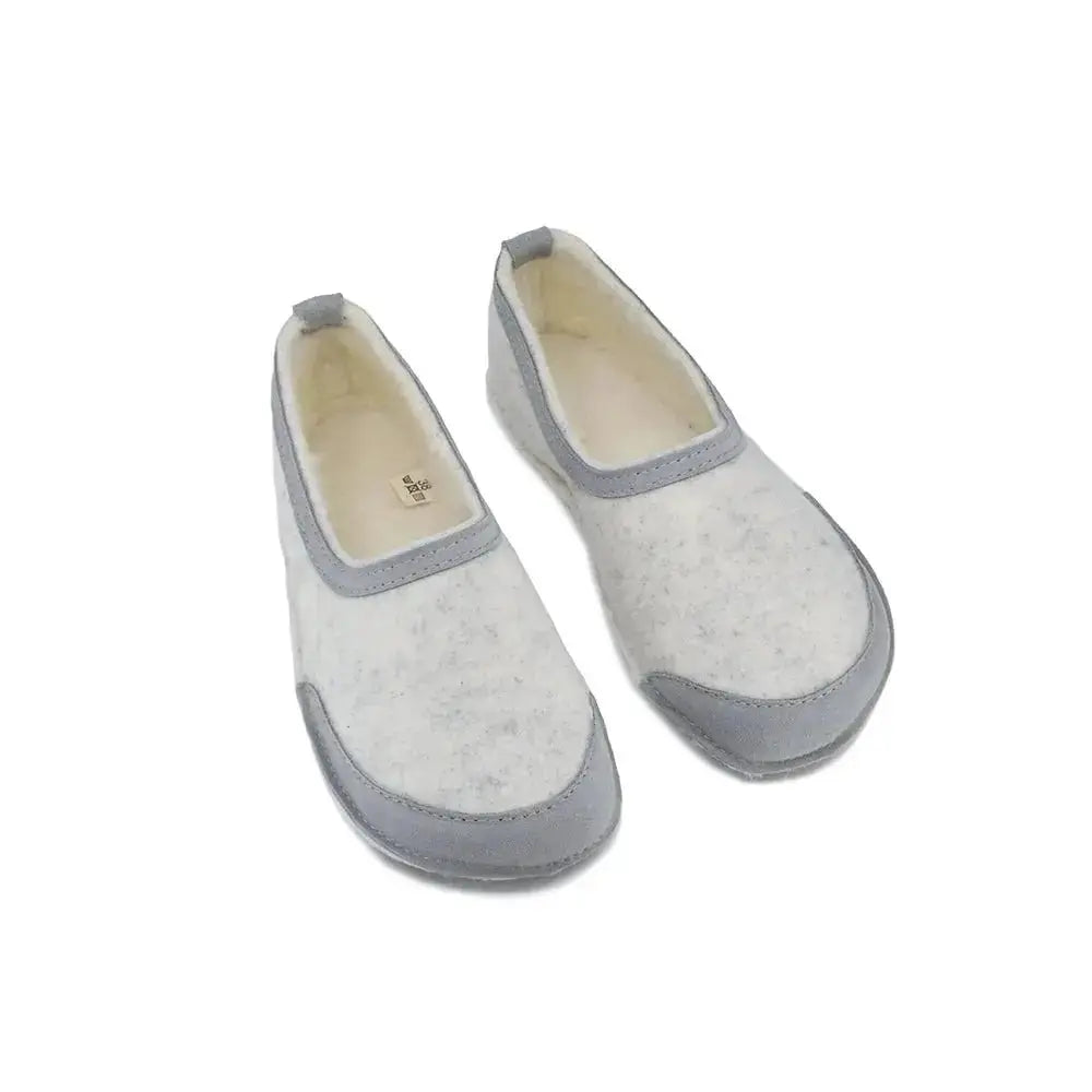 OmaKing - Tuuka White - zapatillas de casa barefoot fieltro y lana