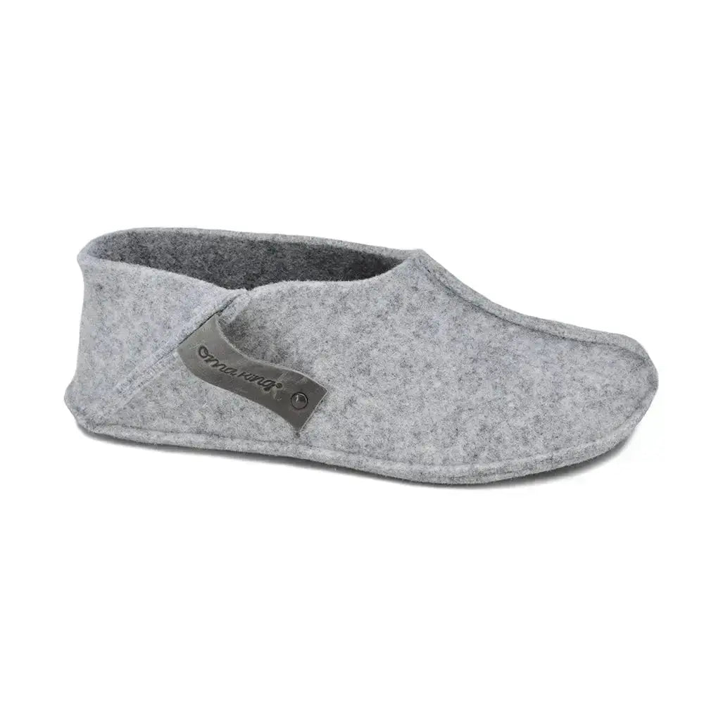 Omaking - Tohkri Grey - babuchas de casa barefoot de fieltro unisex
