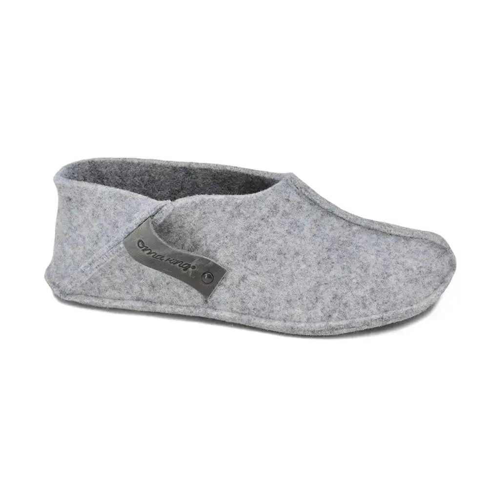 Omaking - Tohkri Grey - babuchas de casa barefoot de fieltro unisex